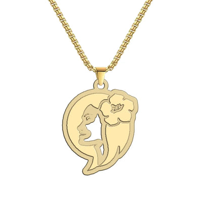 Hawaiian Airlines aviation-themed hollow necklace, polished metal.