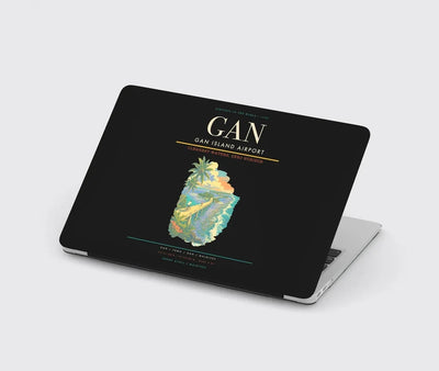 Gan Island Airport (GAN) design on black MacBook case
