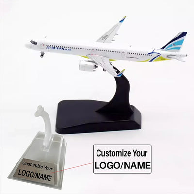Side view of Air Busan South Korea Airbus A321neo Airplane Model (1/400 Scale) aviation 16-18cm scale model aircraft in dieca.