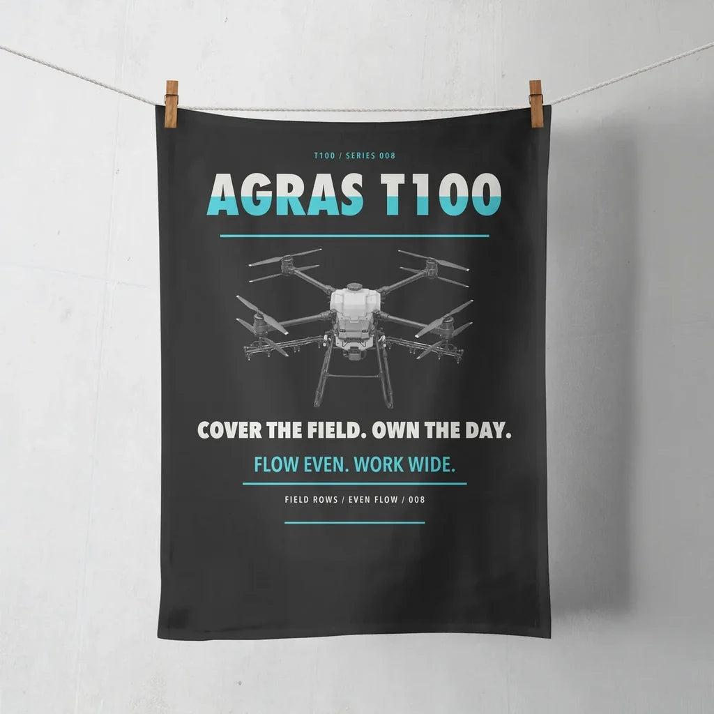DJI Agras T100 design on black towel