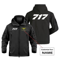 Thumbnail for Boeing 717 Flat Text Military Jackets (Customizable) aviation design printed on heavy cotton shell with field-style pockets m.