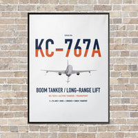 Thumbnail for Boeing KC-767A vertical canvas print - framed - white background