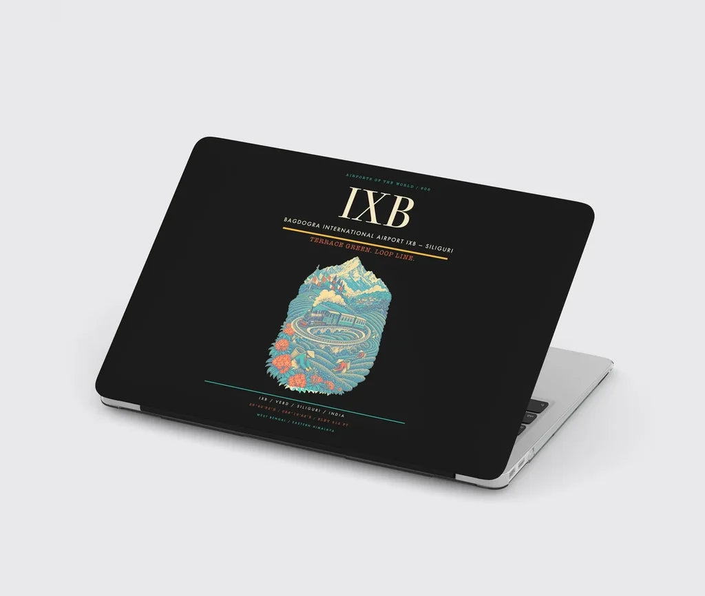 Bagdogra International Airport (IXB) design on black MacBook case