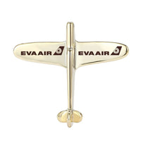 Thumbnail for Side view of EVA Air Airlines Airplane Shape aviation airplane-shape brooch in polished alloy, polished finish.