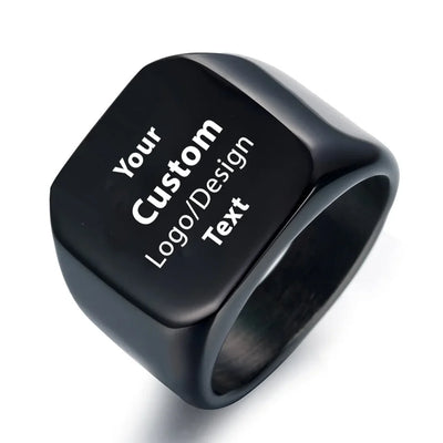 Custom Design Image Logo aviation ring in stainless steel.