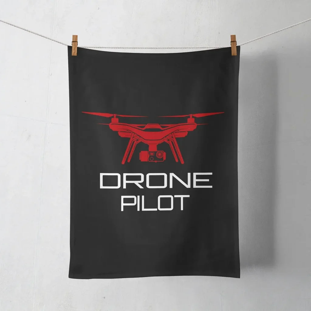 Drone aviation design on soft absorbent cotton towel.