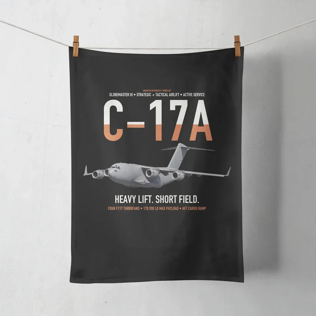 C-17A Globemaster III design on black towel