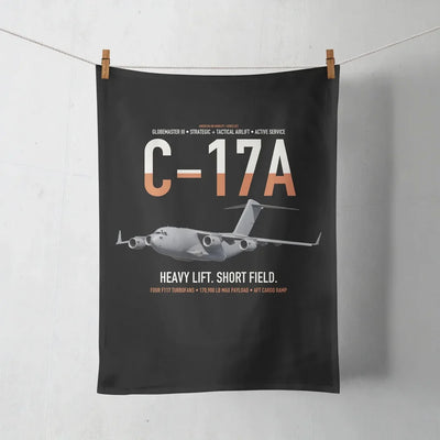 C-17A Globemaster III design on black towel