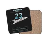 Thumbnail for Bombardier Learjet 23 design on black 1 piece coaster
