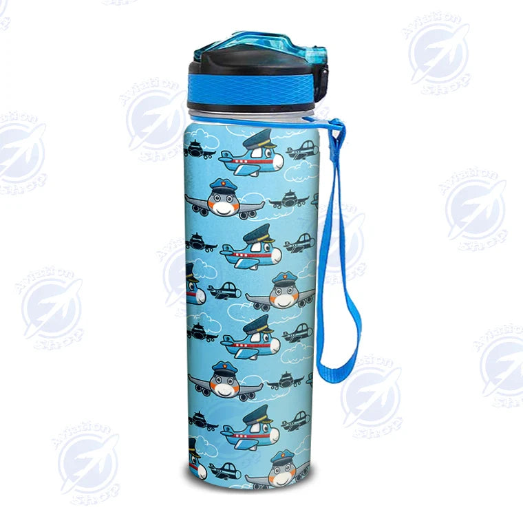 Cartoon & Funny Airplanes Sports aviation design on sport kettle, insulated bottle with sport spout.