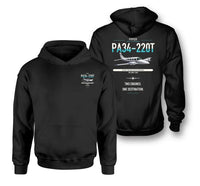 Thumbnail for Piper PA-34-220T Seneca V design on black double-side hoodie, double-side print