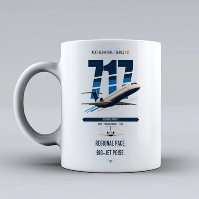 Boeing 717-200 double-side print on white ceramic mug