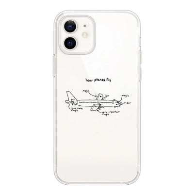 How Planes Fly Transparent Silicone aviation themed transparent iPhone case for iPhone.