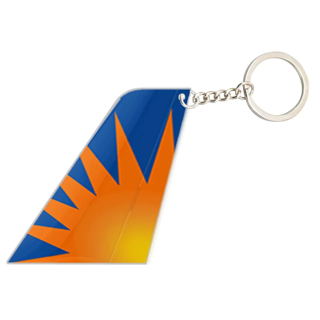 Allegiant Air aviation shaped key chain, durable metal alloy.