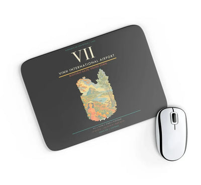 Vinh International Airport (VII) design on black rectangle mouse pad