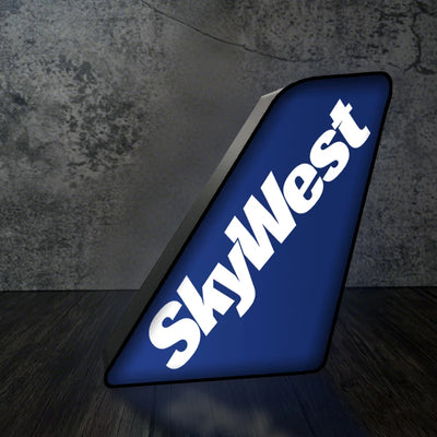 Skywest Airlines Led Aircraft Tail aviation design on premium acrylic with LED 3D aircraft tail lamp.