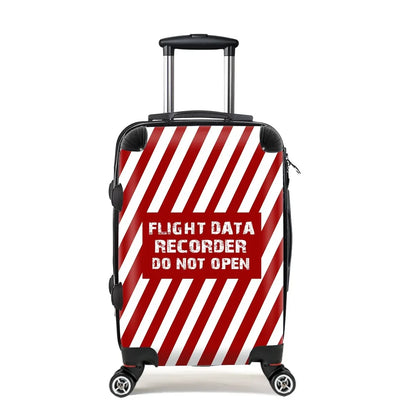 Flight Data Recorder Do Not Open Cabin Size aviation design luggage, durable shell construction.