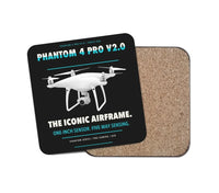 Thumbnail for DJI Phantom 4 Pro V2.0 design on black 1 piece coaster