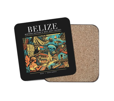 BELIZE - Poster - Coaster - Black