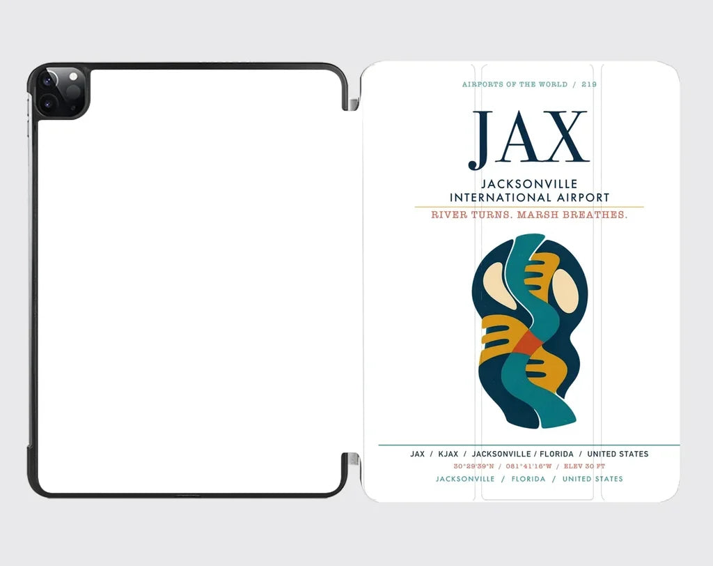 Jacksonville International Airport (JAX) design on white ipad tablet case