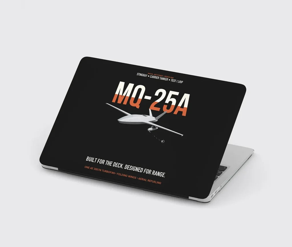MQ-25A STINGRAY design on black MacBook case