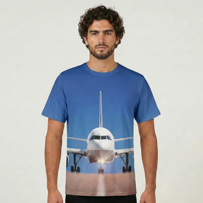 Face to Face with Airbus A320 Printed aviation design printed on soft cotton 3D-print T-shirt.