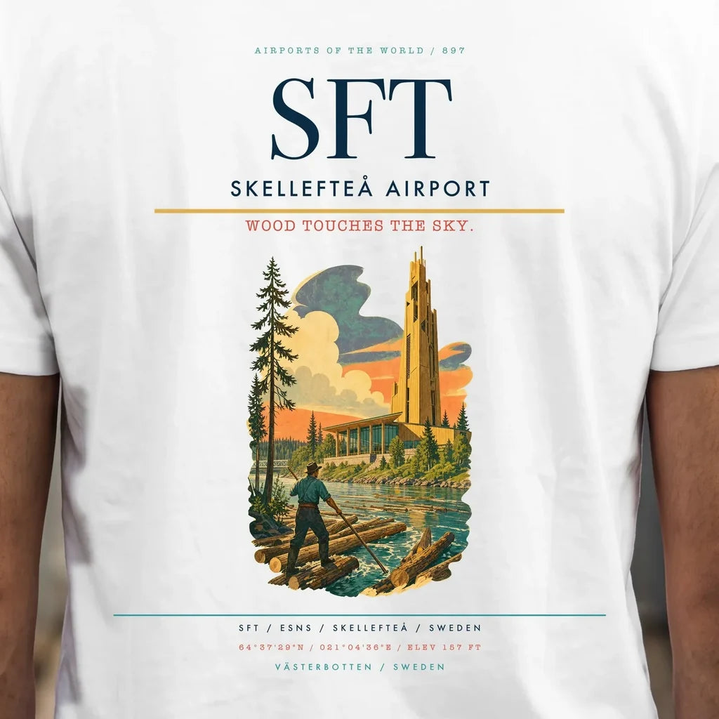 Skellefteå Airport (SFT) double-side t-shirt design close-up cover