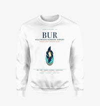 Thumbnail for Hollywood Burbank Airport (BUR) design on white sweatshirt