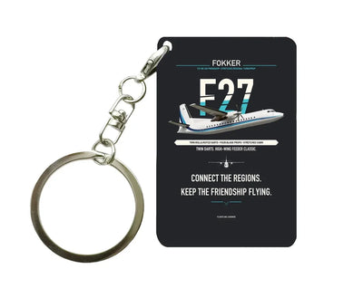 Fokker F27 Mark 500 Friendship Key Chain design on black key chain