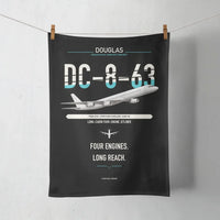 Thumbnail for Douglas DC-8-63 design on black towel