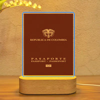 Thumbnail for Colombia Passport aviation art night lamp in premium acrylic with LED.