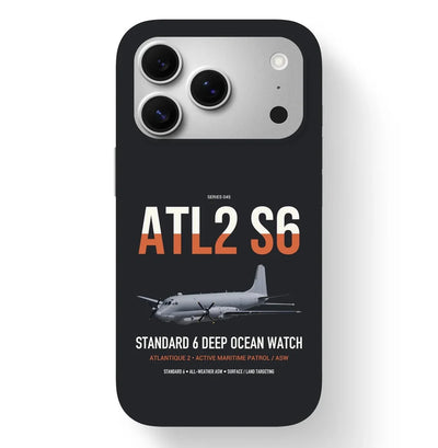 Atlantique 2 Standard 6 design on black magsafe iphone case, for iPhone 17 Pro