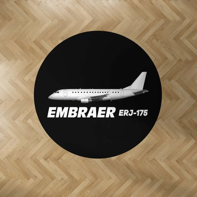 The Embraer ERJ-175 Carpet & Floor Mats (Round) aviation design on durable carpet pile with non-slip backing round carpet flo.
