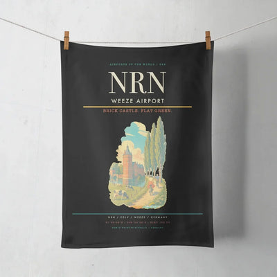 Weeze Airport (NRN) design on black towel