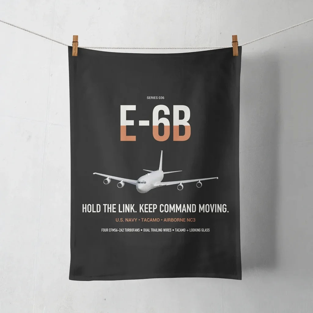 E-6B Mercury design on black towel