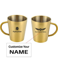 Thumbnail for FlyArystan aviation design on stainless coffee mug, durable stainless steel construction.