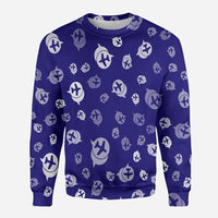Thumbnail for Airplane Notification Theme aviation design printed on soft cotton blend 3D sweatshirt.