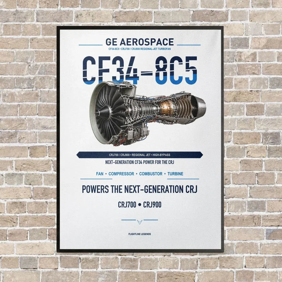 CF34-8C5 vertical canvas print - framed - white background