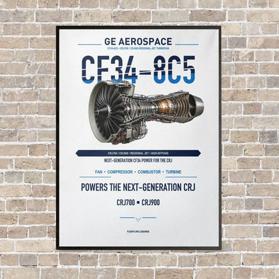 CF34-8C5 vertical canvas print - framed - white background