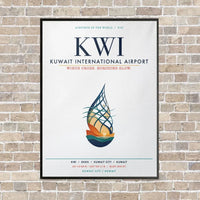 Thumbnail for Kuwait International Airport KWI vertical canvas print - framed - white background