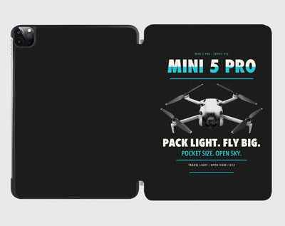 DJI Mini 5 Pro design on black ipad tablet case