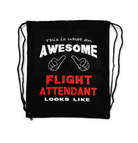 Thumbnail for Flight Attendant aviation drawstring bag in lightweight polyester.