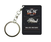 Thumbnail for Kaman SH-2F Seasprite design on black designed key chain, double-side print