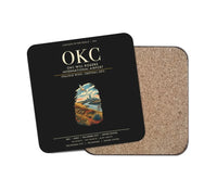 Thumbnail for OKC Will Rogers International Airport (OKC) design on black 1 piece coaster