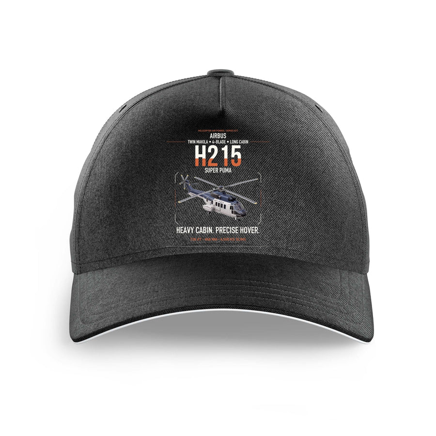 Airbus H215 design on black printed hat