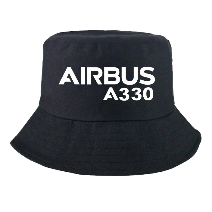 Airbus A330 & Text Summer aviation embroidery on breathable cotton summer hat.