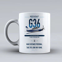 Thumbnail for Beechcraft Bonanza G36 design on white ceramic mug, double-side print