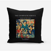 Thumbnail for VINTAGE G4087 - The Champagne Service - Designed Pillows design on black