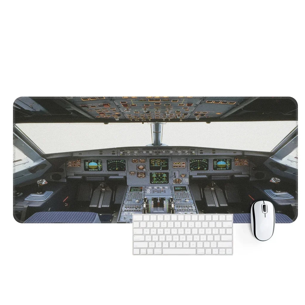 Airbus A320 Cockpit (Wide) aviation design on premium leather or neoprene desk mat.