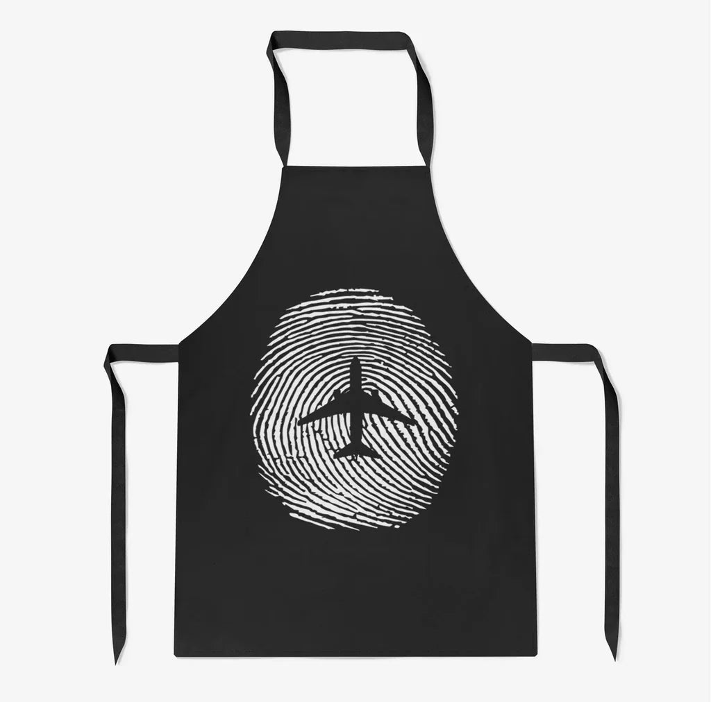 Aviation Finger Print aviation design on durable cotton blend kitchen apron.